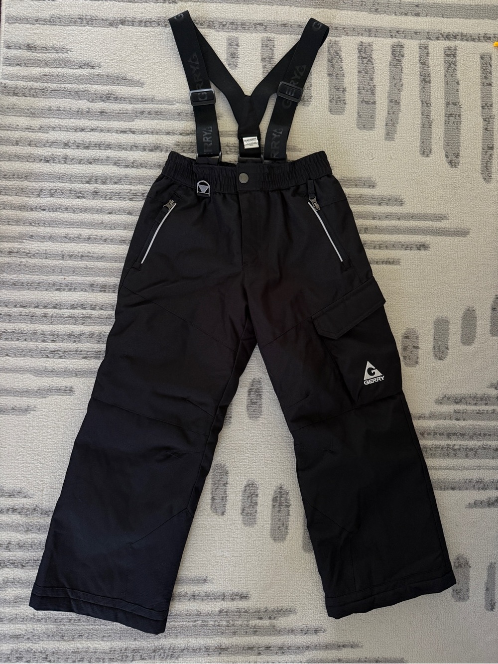 Boys Size 7/8 Gerry Black Removable mom Suspender Snow Pants